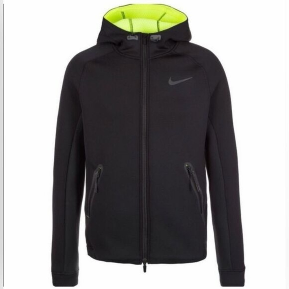 Nike Therma-FIT Hooded Jacket Men’s XL Black Volt Full Zip Athletic